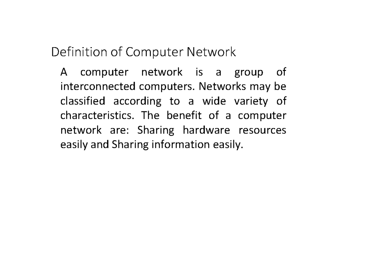 Definition of Computer Network - Networks may be classified according ...
