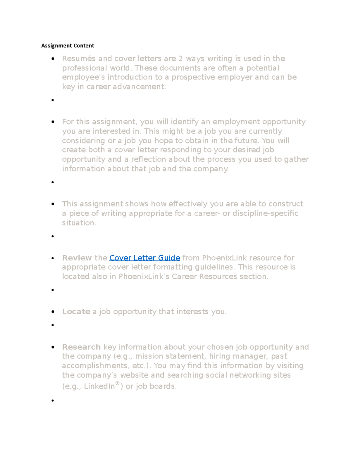 wk 2 summative assessment cover letter and reflection