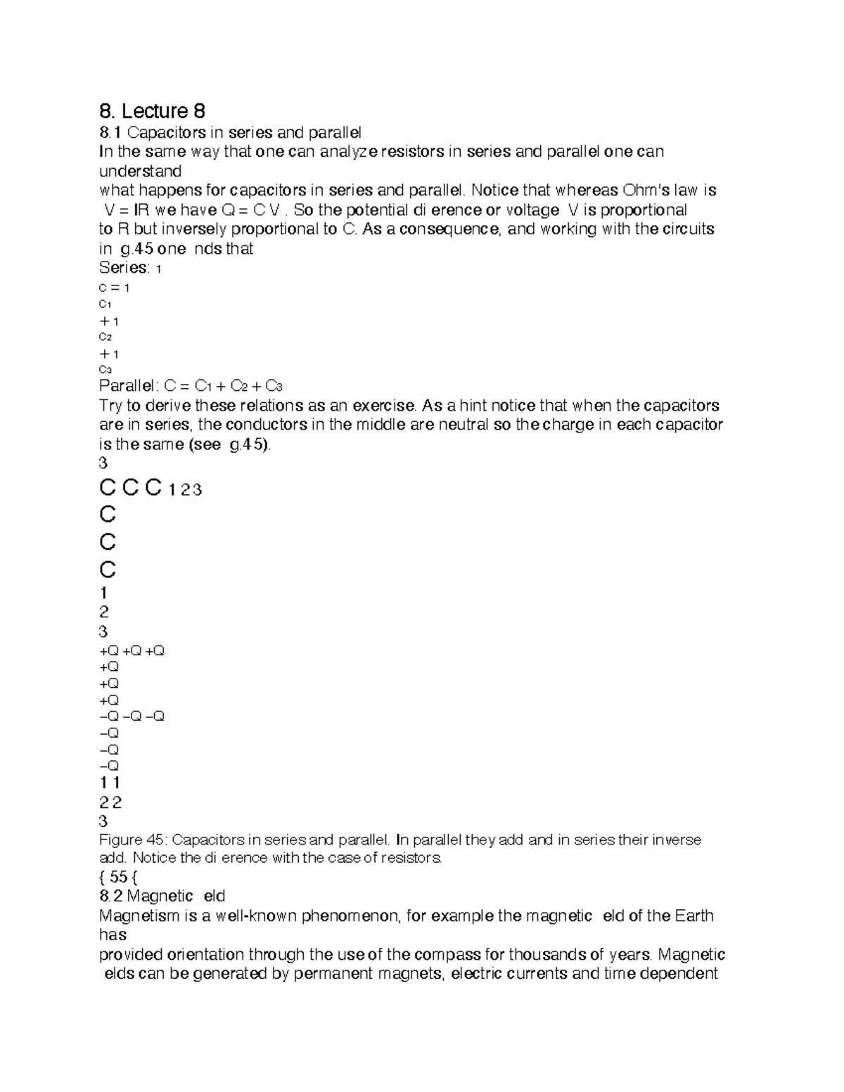 Phys 8 - lecture 8 physics class notes - 8. Lecture 8 8 Capacitors in ...