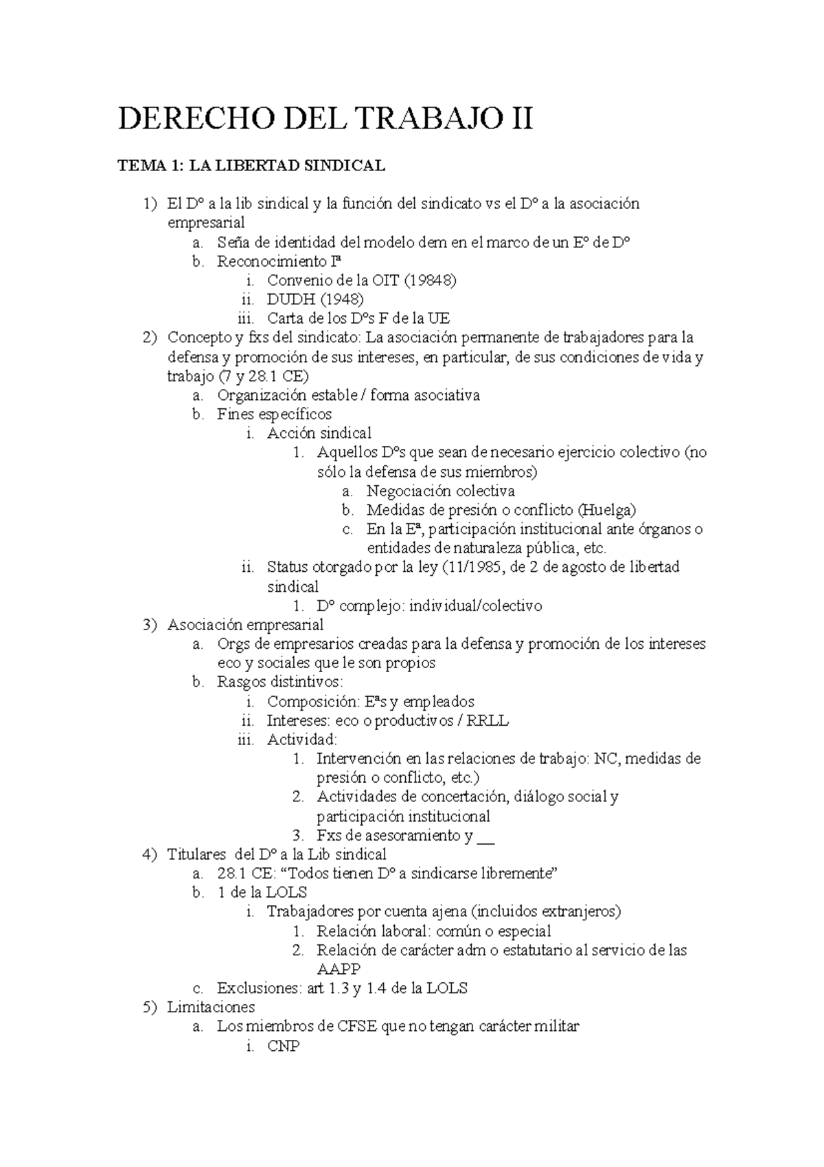 Derecho DEL Trabajo II Apuntes Clase - DERECHO DEL TRABAJO II TEMA 1 ...