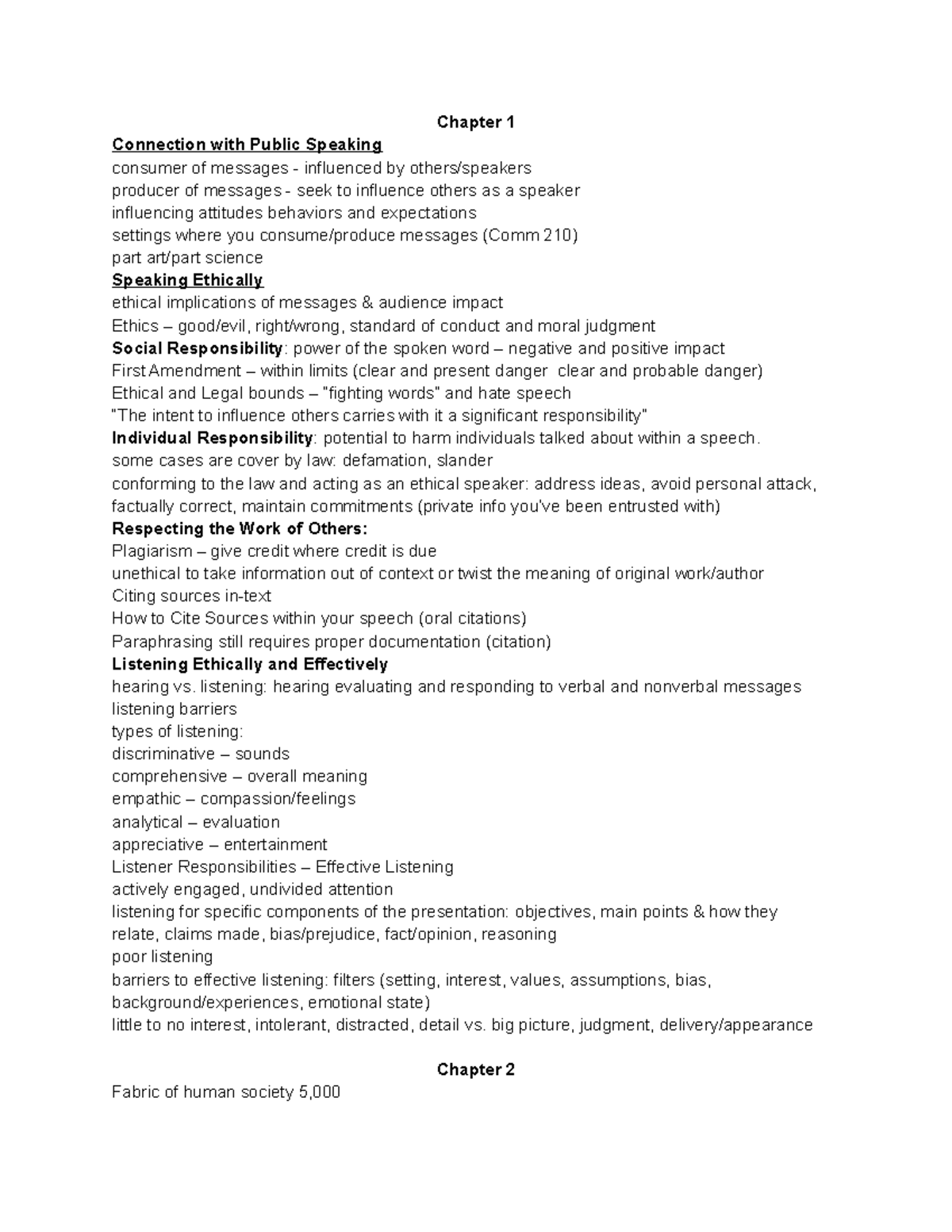 Final study guide - Chapter 1 Connection with Public Speaking consumer ...