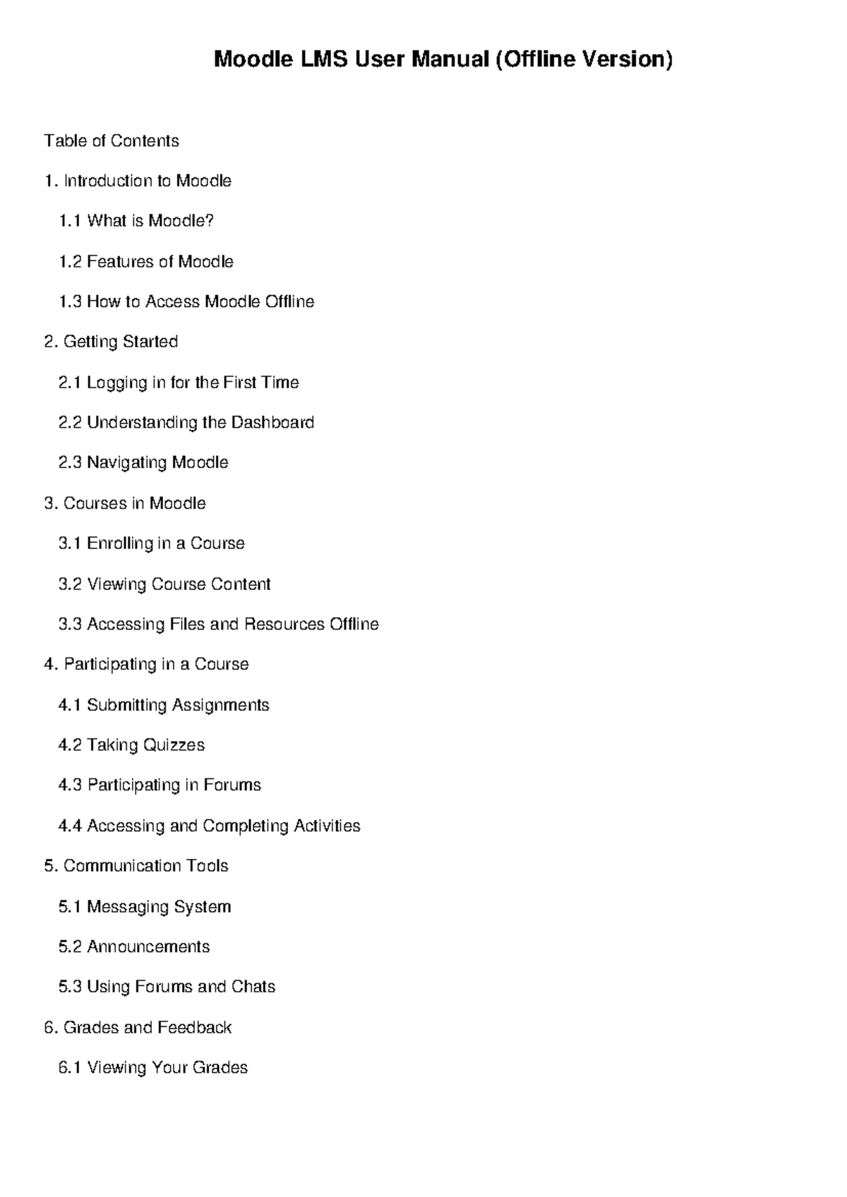 Moodle LMS Offline Manual - Moodle LMS User Manual (Offline Version ...