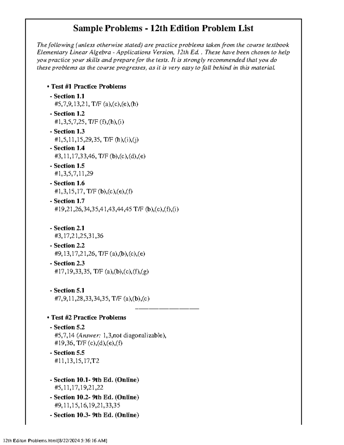 12th Editon Problems - math - 12th Editon Problems[8/22/2024 5:36:16 AM ...