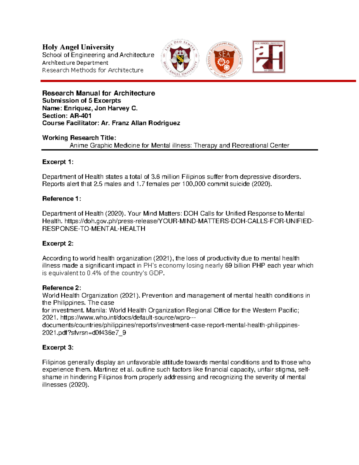 Excerpts Form For Anime Study Holy Angel University School Of Engineering And Architecture 