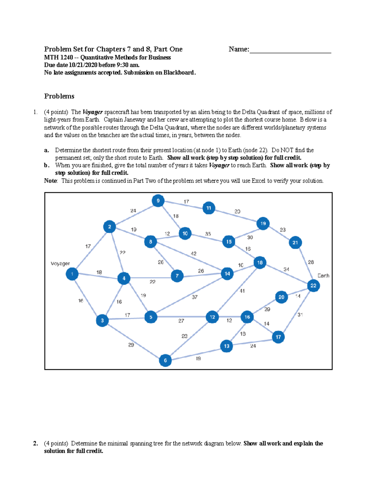 Chap7 8PS Part1 for IPAD - Problem Set for Chapters 7 and 8, Part One ...