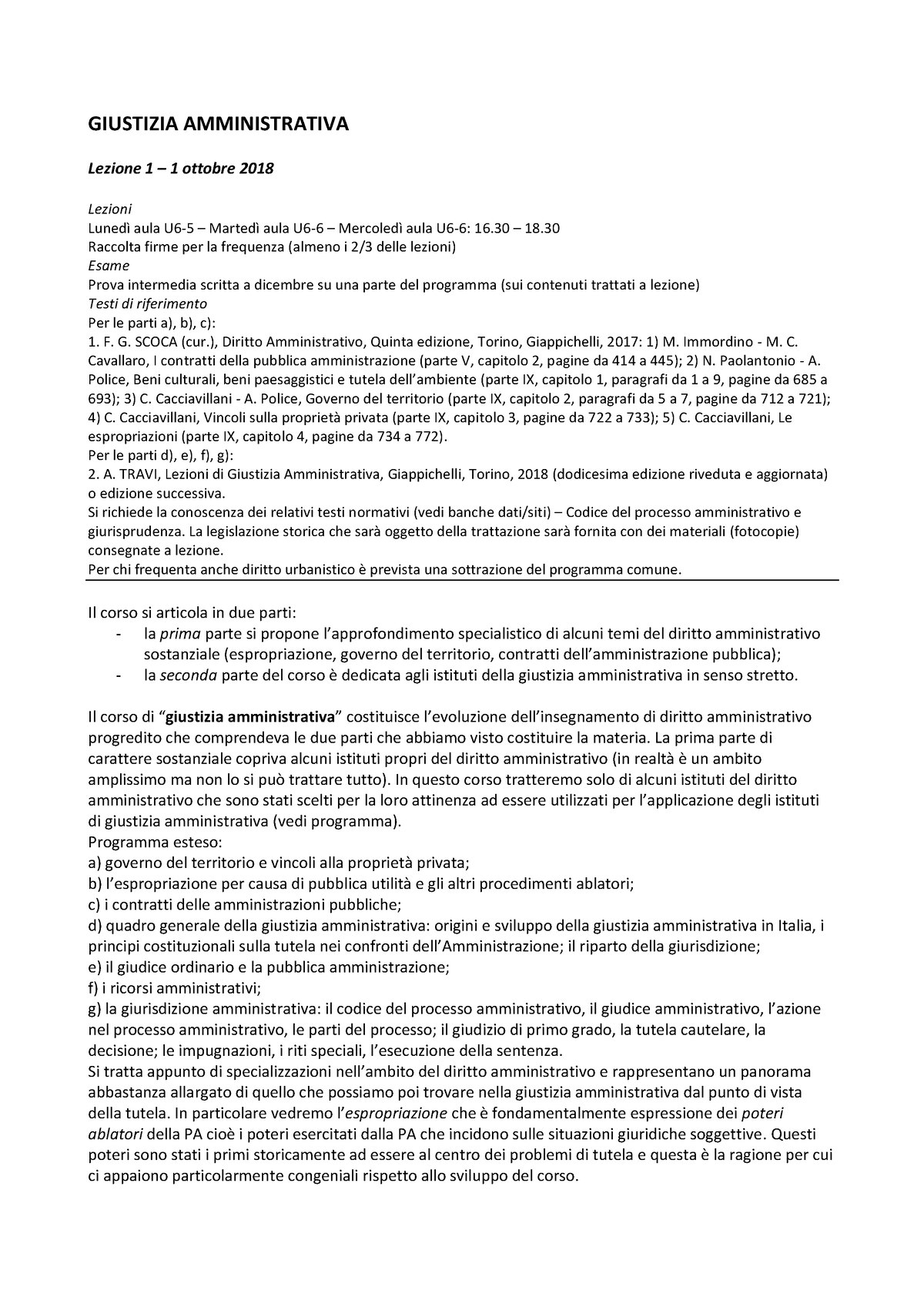 Giustizia Amministrativa - GIUSTIZIA AMMINISTRATIVA Lezione 1 – 1 ...