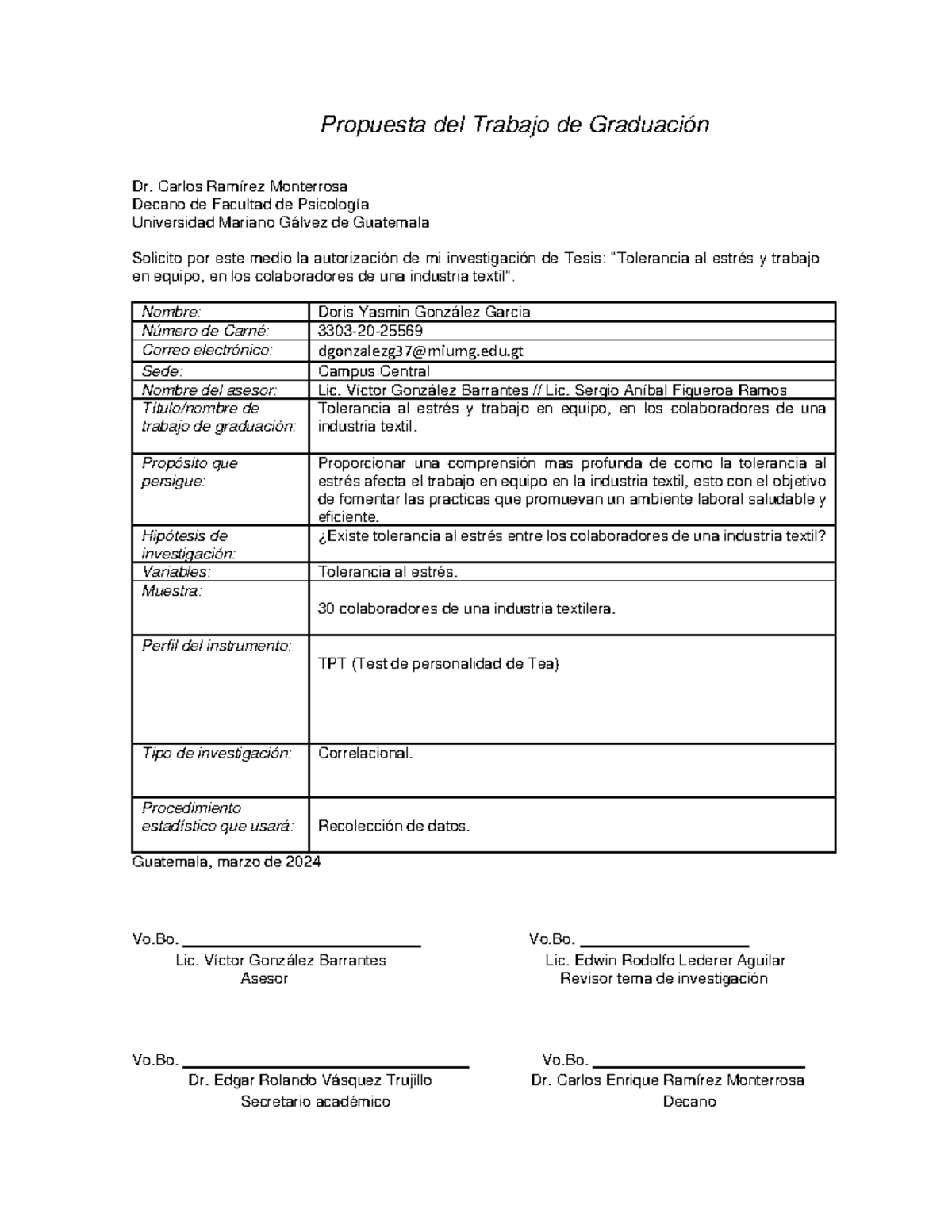 Tema de investigación - tesis - Propuesta del Trabajo de Graduación Dr ...