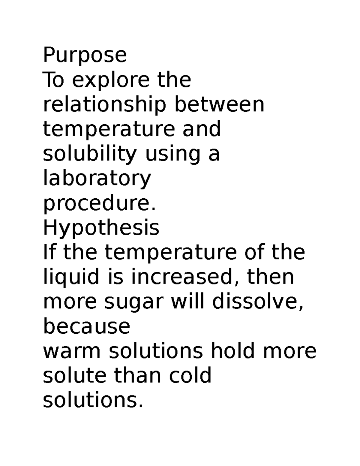 Conclusion part Purpose To explore the relationship between