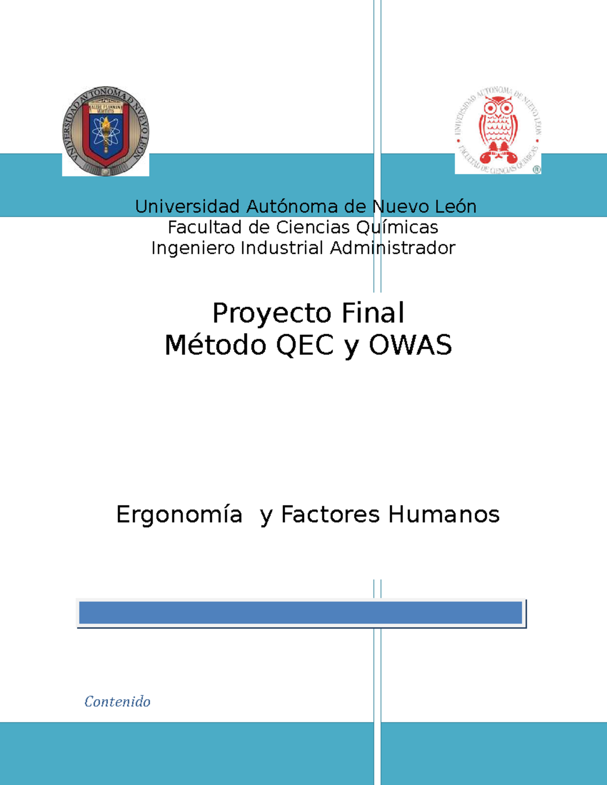Método QEC y OWAS - Ergonomía - Universidad Autónoma de Nuevo León ...