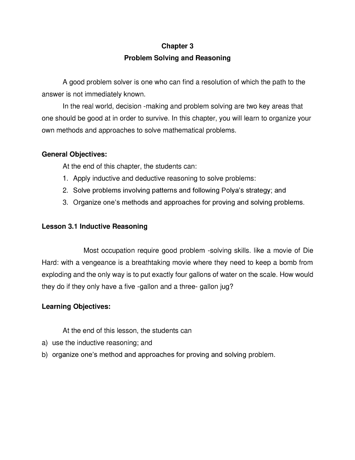 chapter 3 problem solving and reasoning