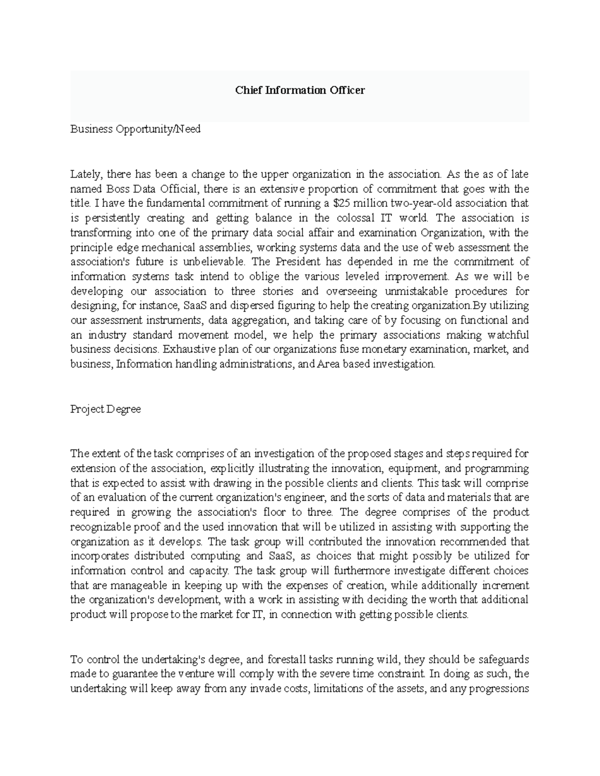 Chief Information Officer - Basic Research - Studocu
