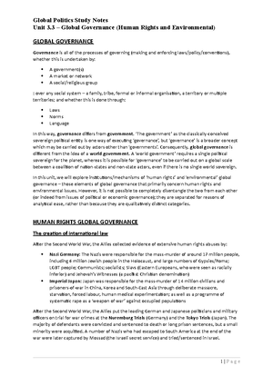 Global politics 3.5 study notes - Unit 3 – Regionalism and the European ...