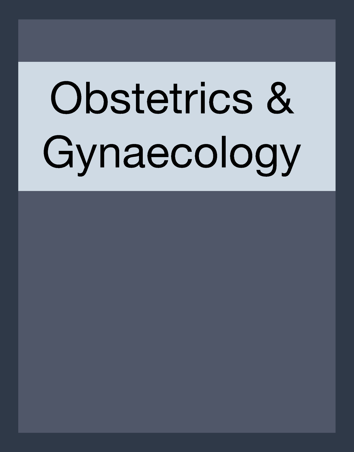 thesis topics in gynaecology