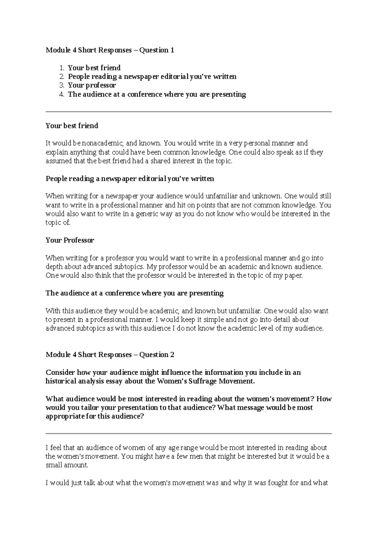 Module 4 Short Reponses - Module 4 Short Responses – Question 1 Your ...