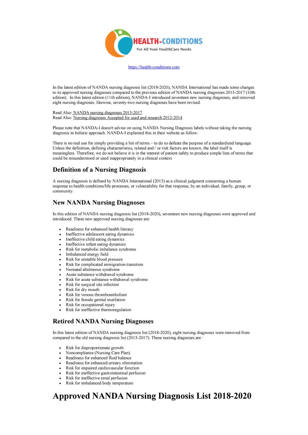 Nanda Nursing: 21+ Nanda Nursing Diagnosis List 2012