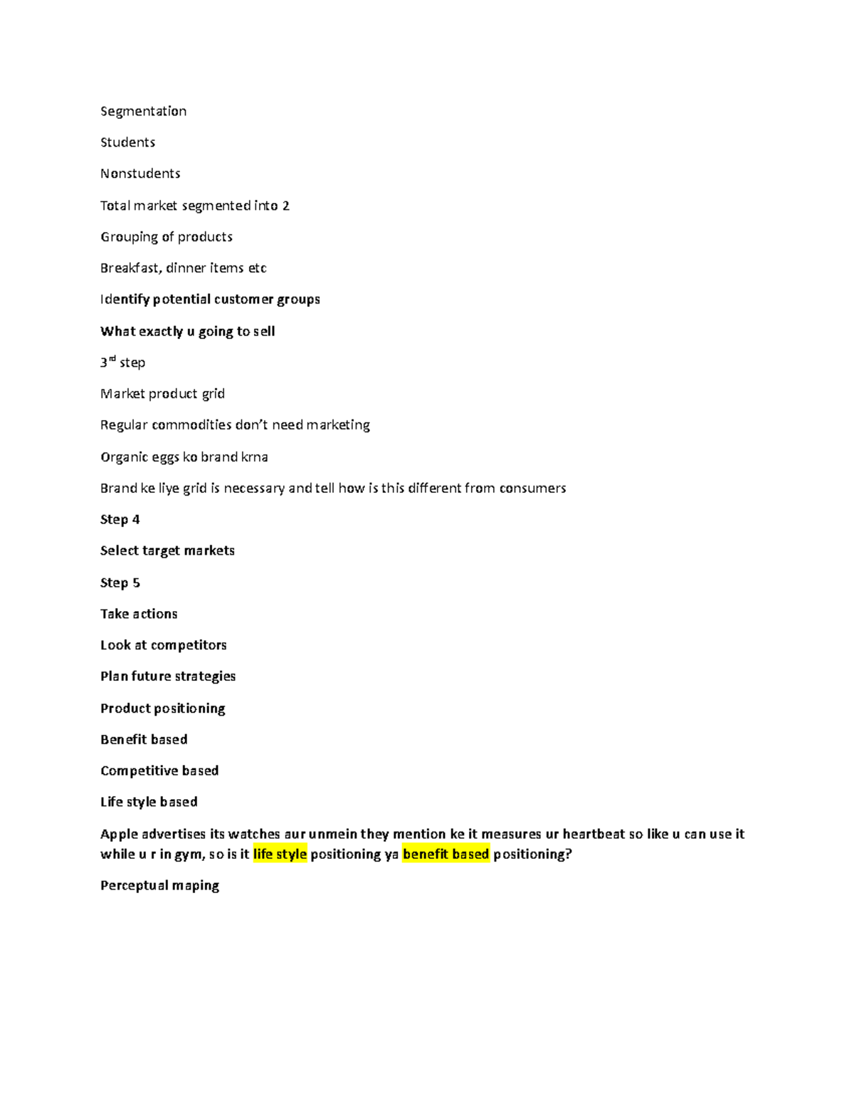 Ch 6 - Segmentation Students Nonstudents Total market segmented into 2 ...
