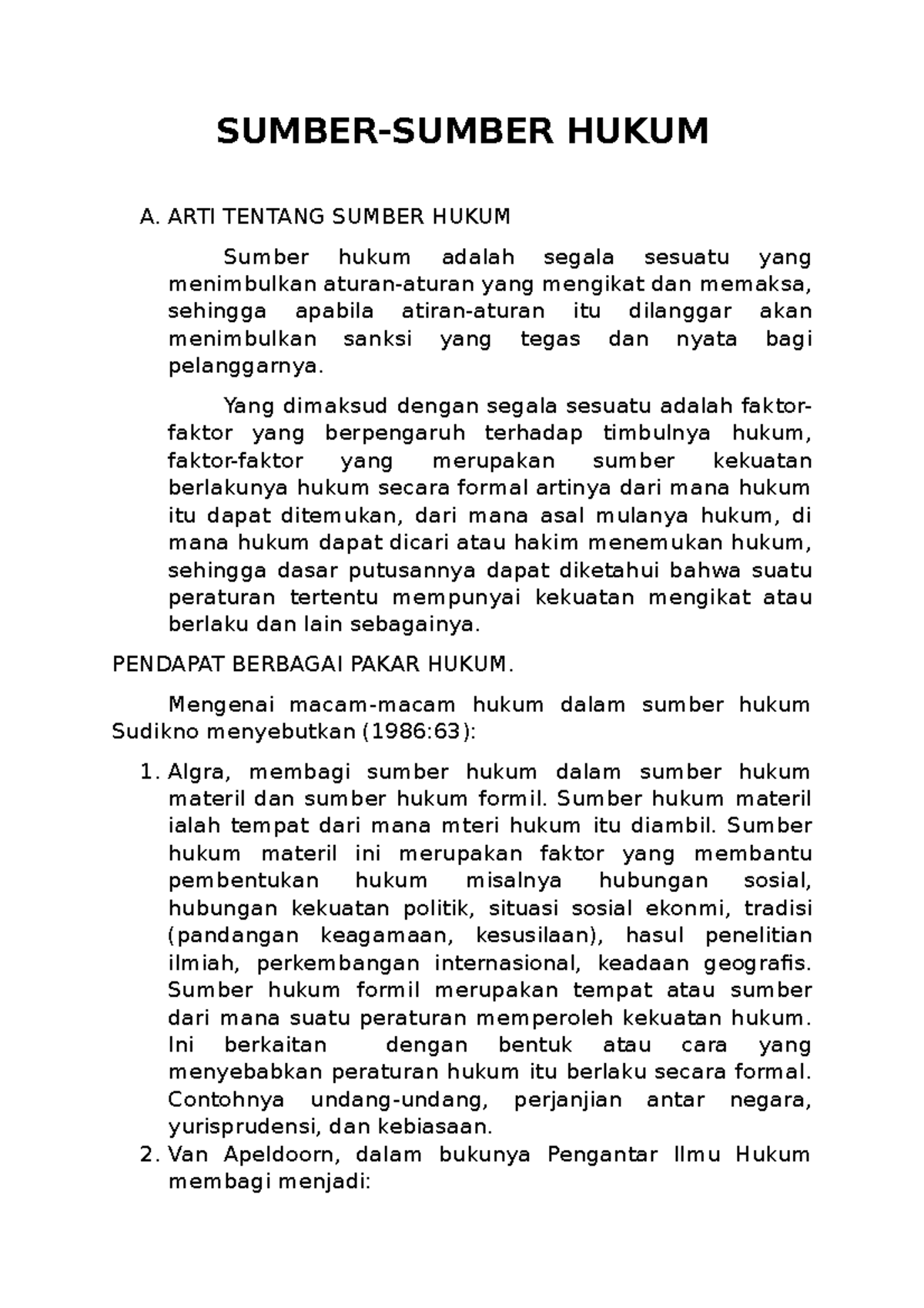 Inisiasi 3 PTHI - Tugas 1 Pengantar Ilmu Hukum - SUMBER-SUMBER HUKUM A ...