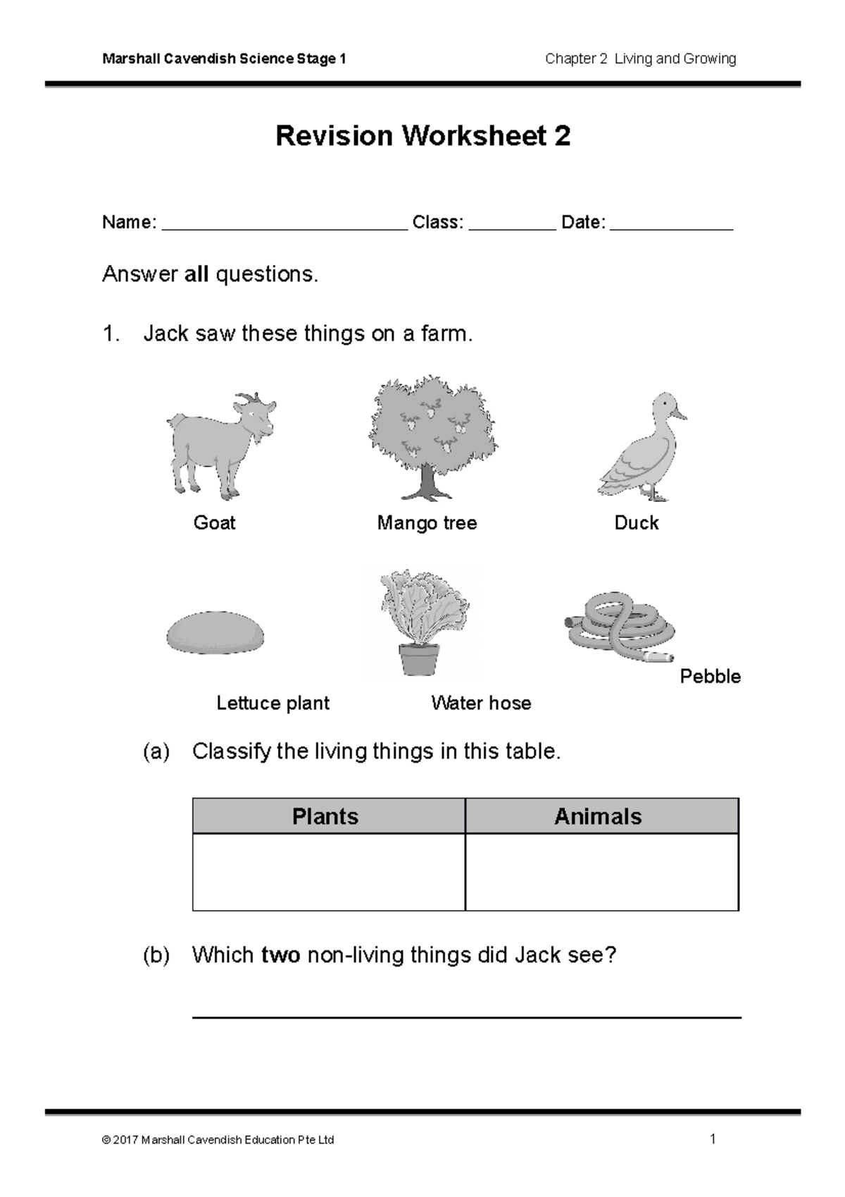 MC Science Revision WS Stage 1 C02 Revision Worksheet Name Class Date