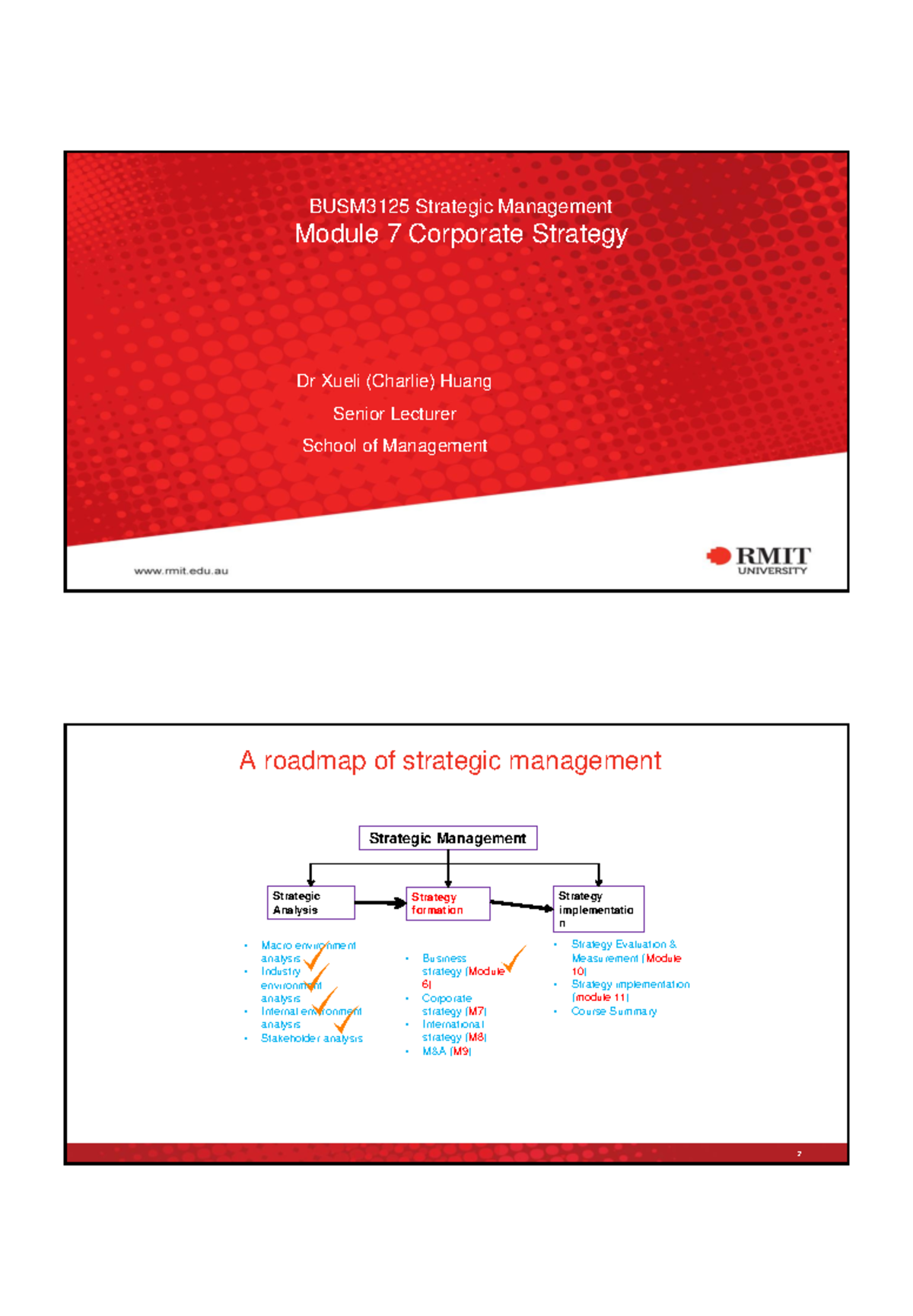 Module 7 Corporate Strategy V2 - BUSM3125 Strategic Management Module 7 ...