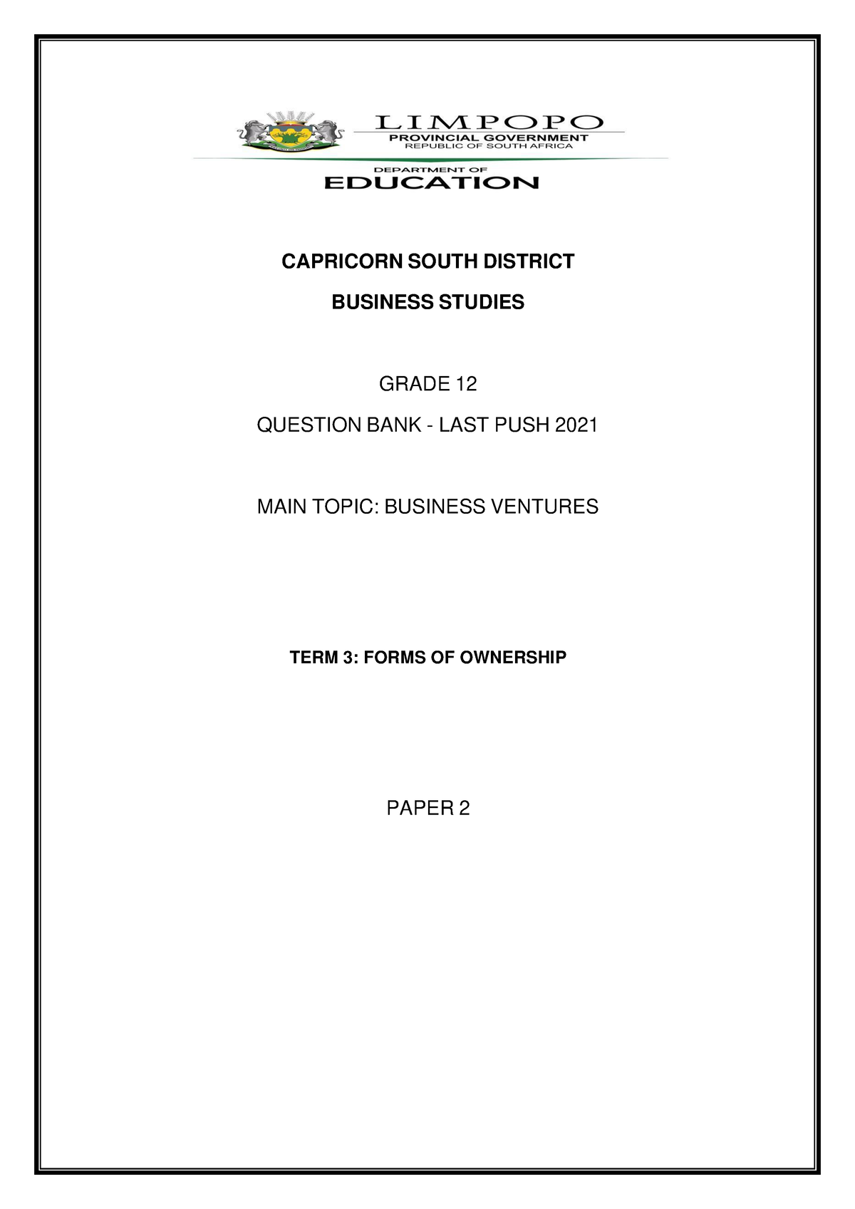 forms of ownership essay grade 11