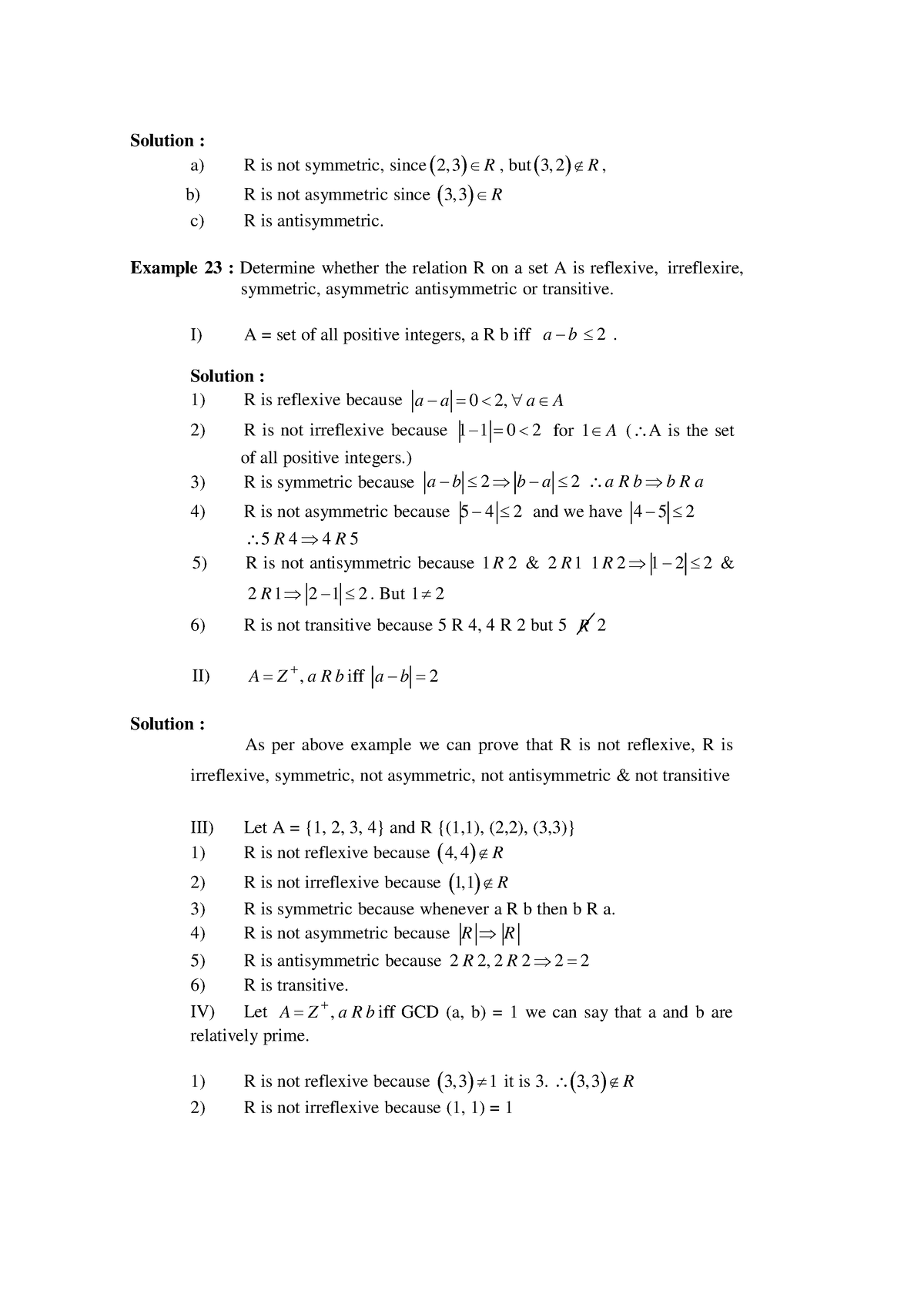 Discrete Mathematics Full Unit 2 Part2 - Solution : A) R Is Not ...