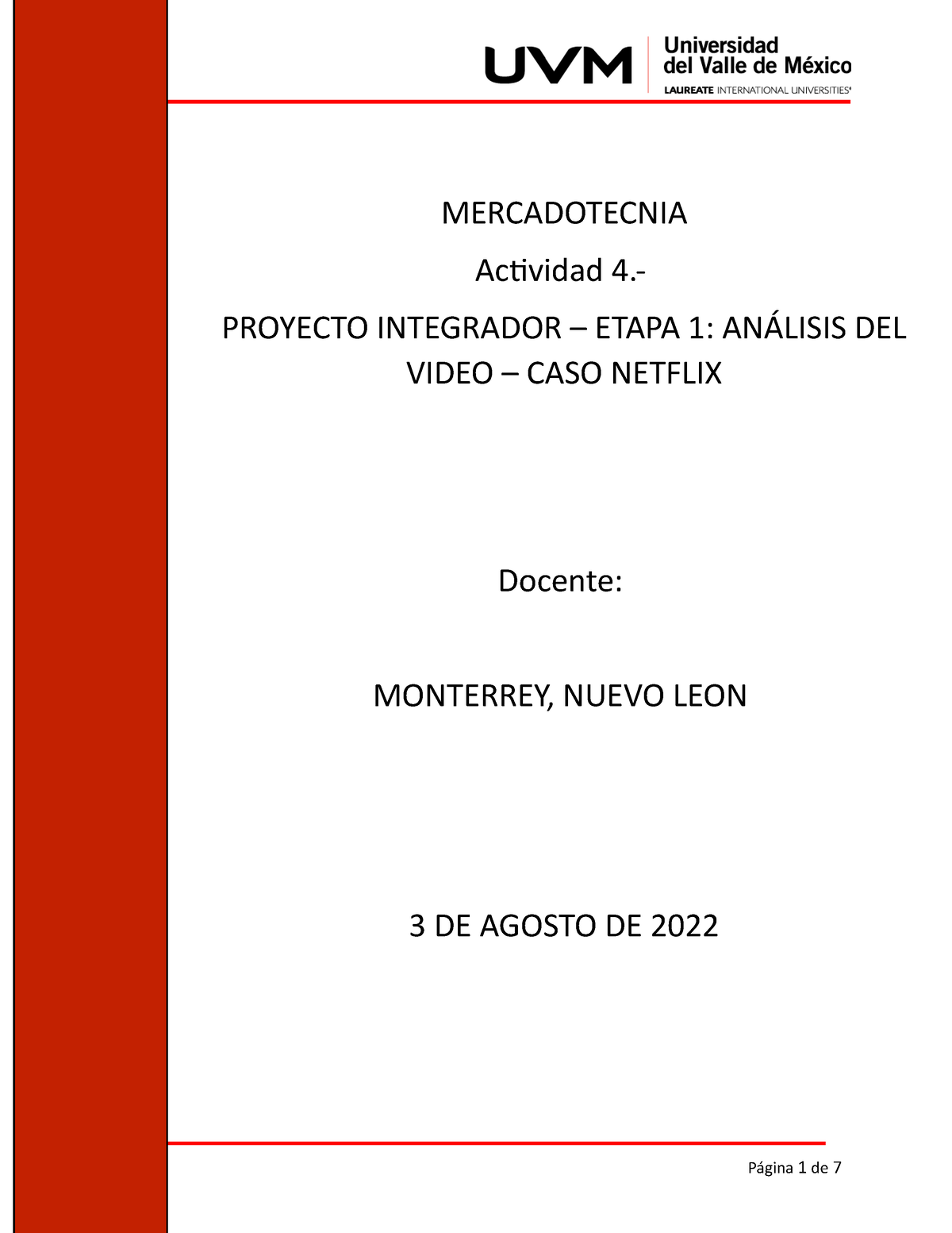 A4 Analisis Video Eq6 Mercadotecnia Actividad 4 Proyecto Integrador