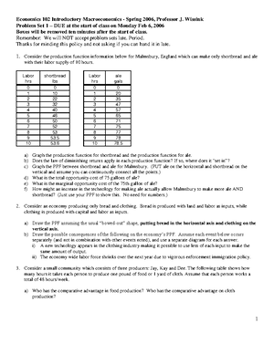 Practice Questions For The First Exam - ECON 1120 - Cornell - Studocu