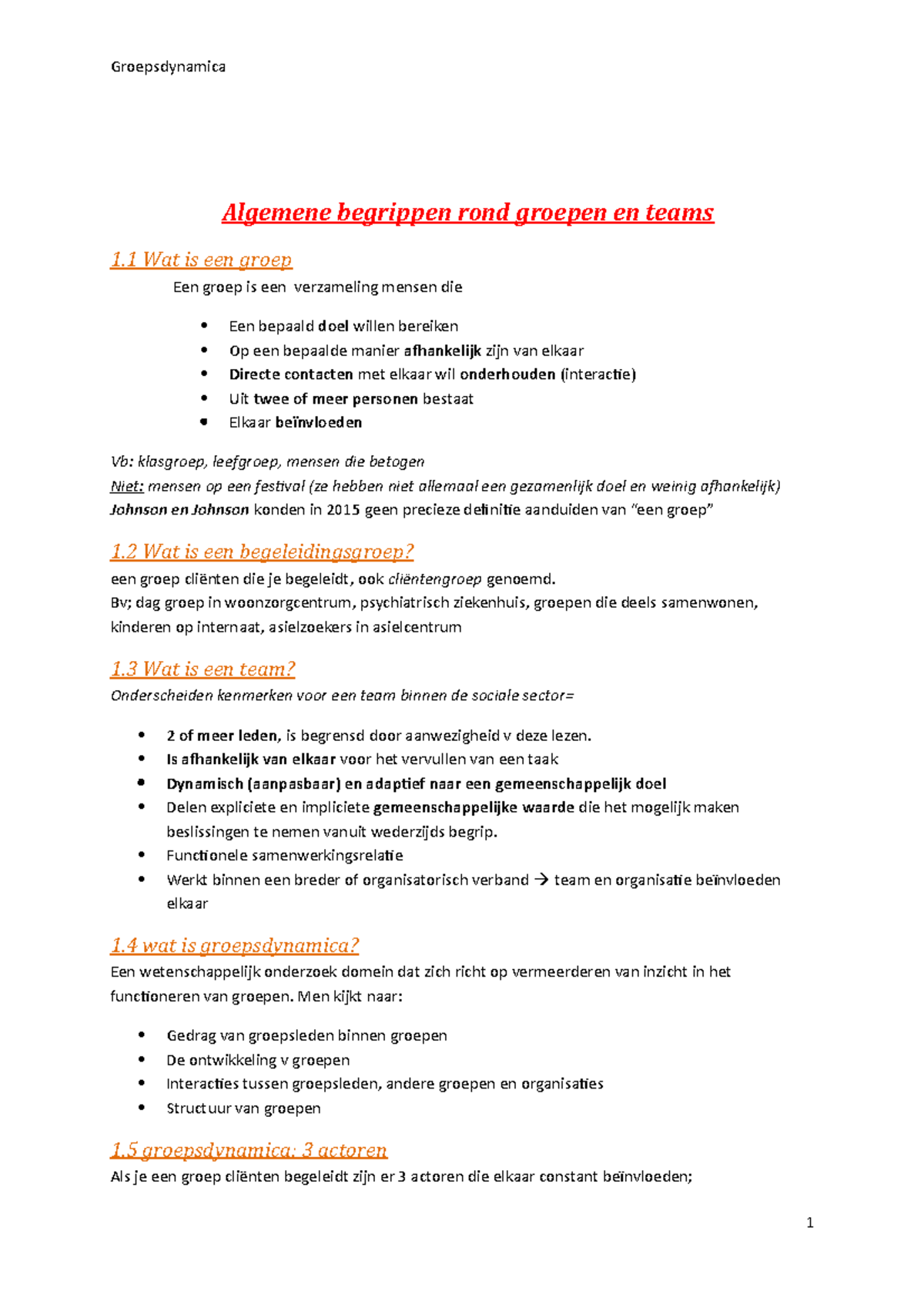 Samenvatting Groepsdynamica Groepsdynamica Algemene Begrippen Rond 