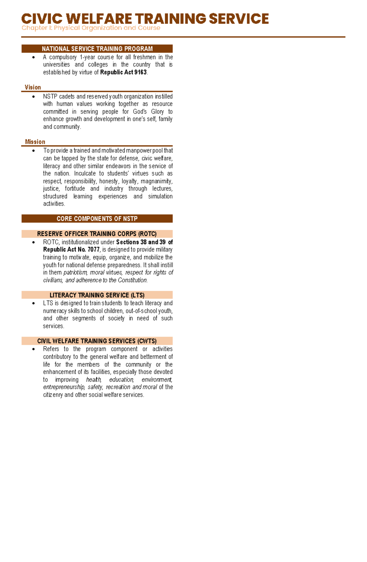 Nstp 1 Chapter 1 Physical Organization And Course National Nstp 1 Chapter 1 Physical Organization And Course National