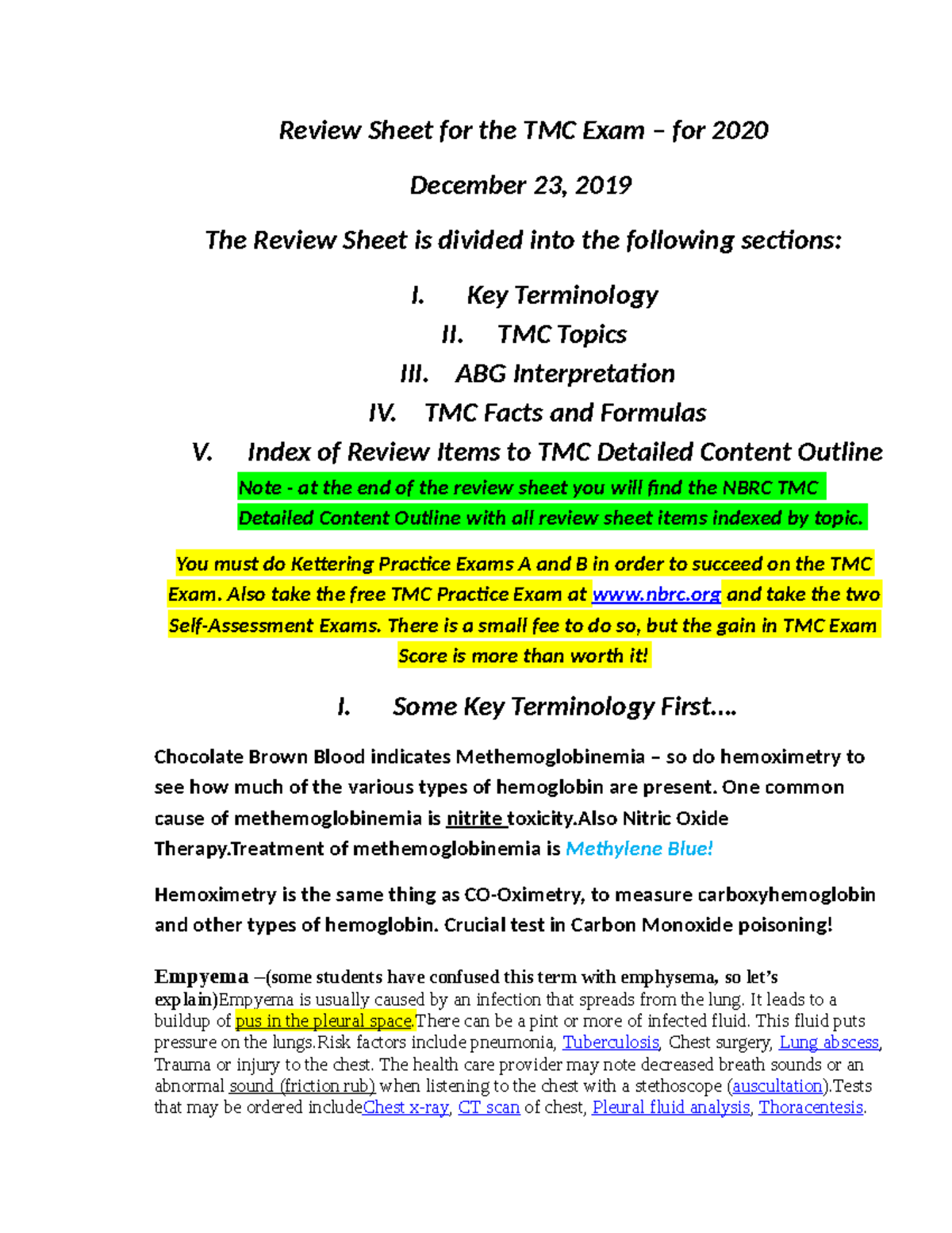 2020 TMC Review Sheet Updated 1 2 20 1.docx - Review Sheet For The TMC ...