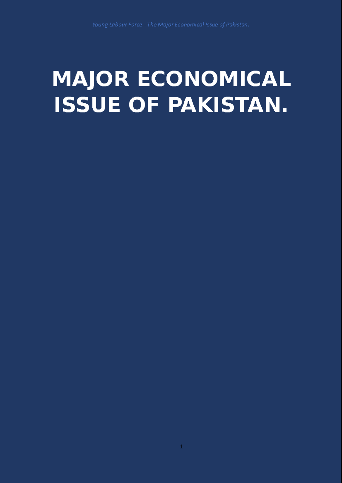 major-economical-issue-of-pakistan-young-labor-force-major