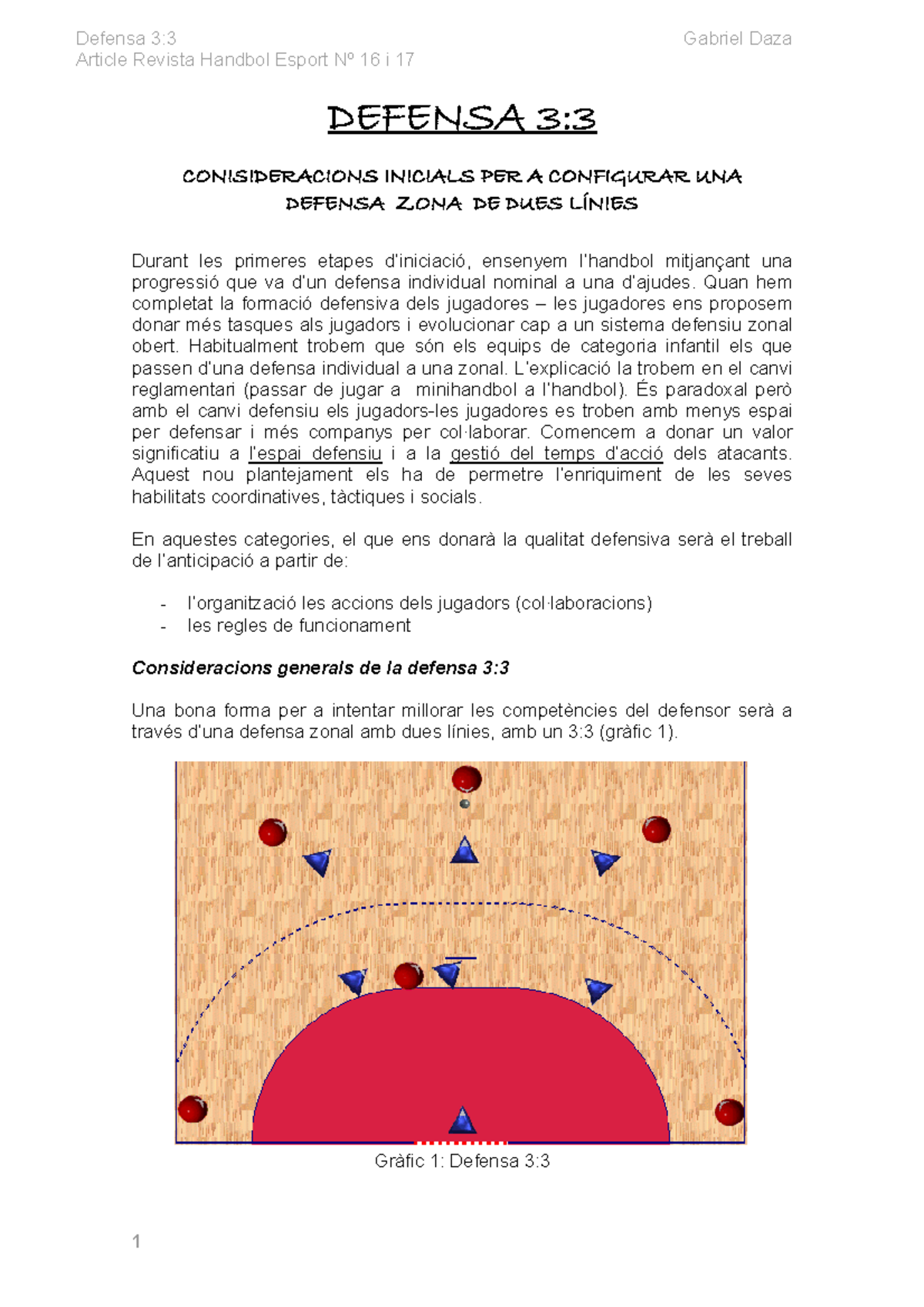 Defensa 33 Balonmano Article Revista Handbol Esport Nº 16 i 17