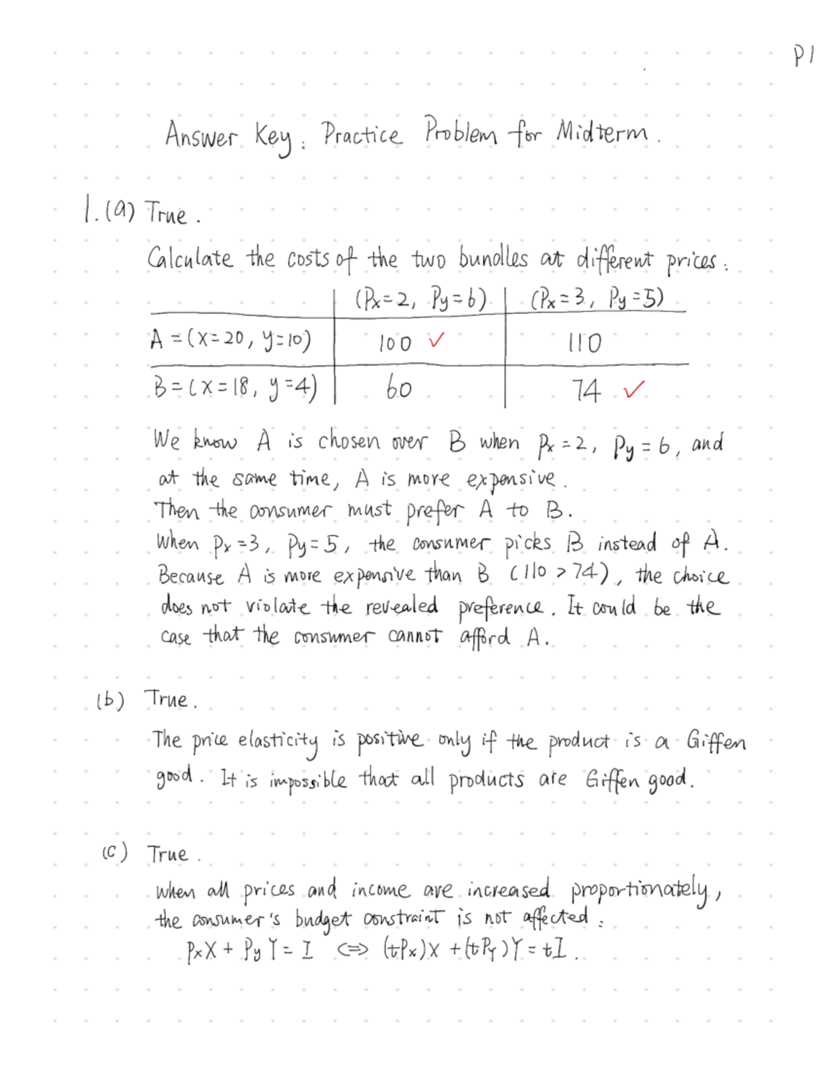 Answer to Midterm Practice - Intermediate Microeconomics - Studocu