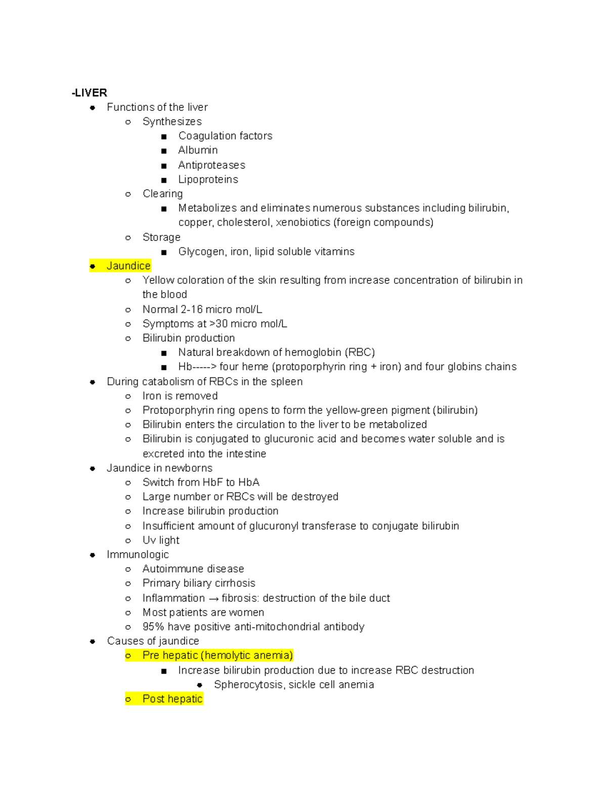 Mech lecture final exam e -LIVER Functions of the liver Synthesizes ...