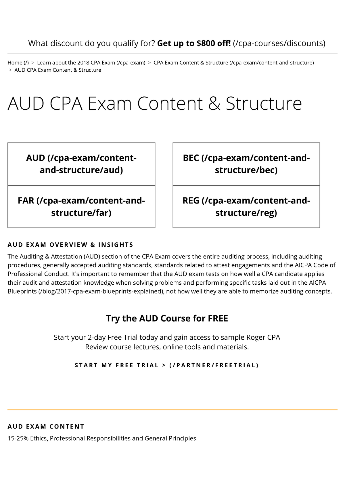 CPA Audit Exam Auditing & Attestation (AUD) CPA Exam Section What