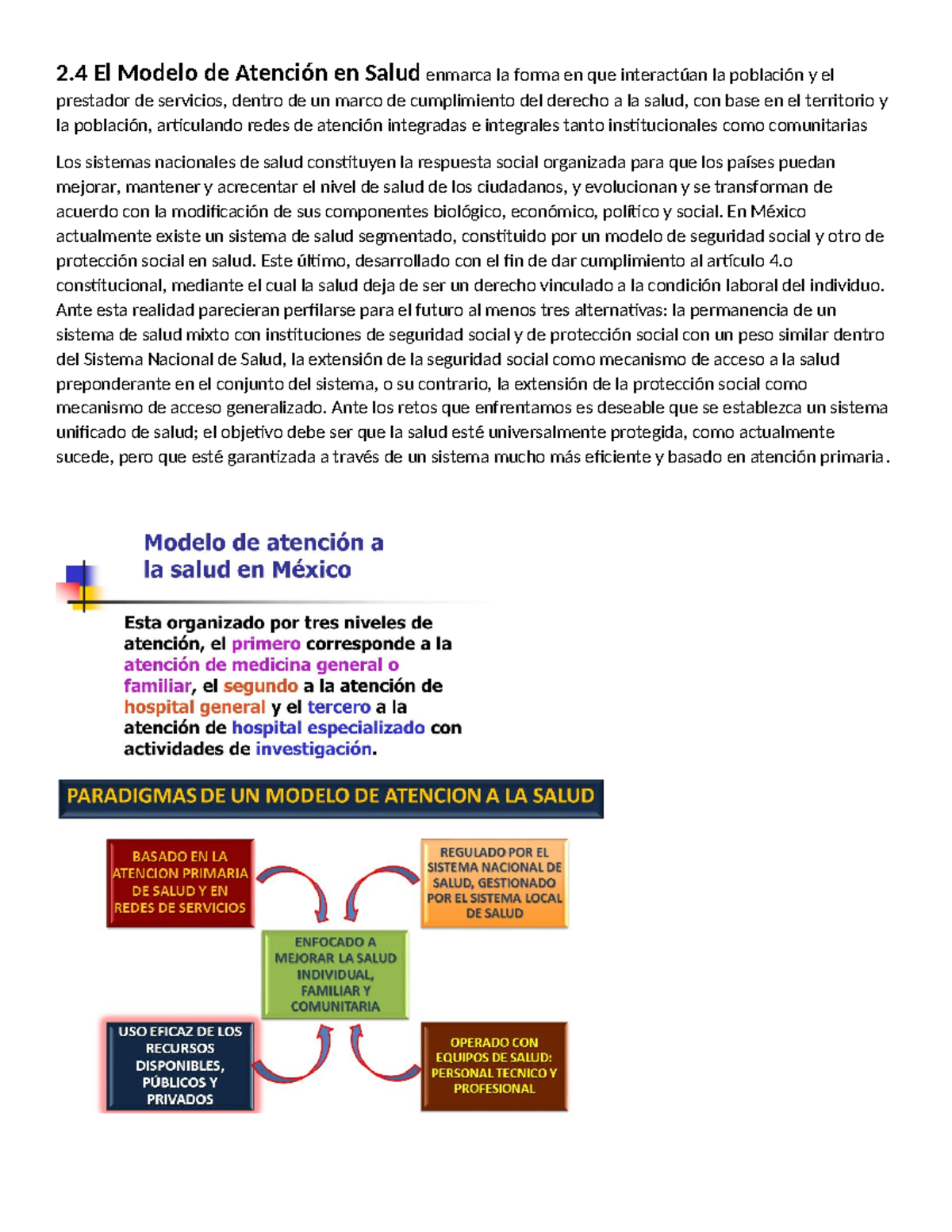 2.4 Modelos DE Atencion - 2 El Modelo de Atención en Salud enmarca la ...