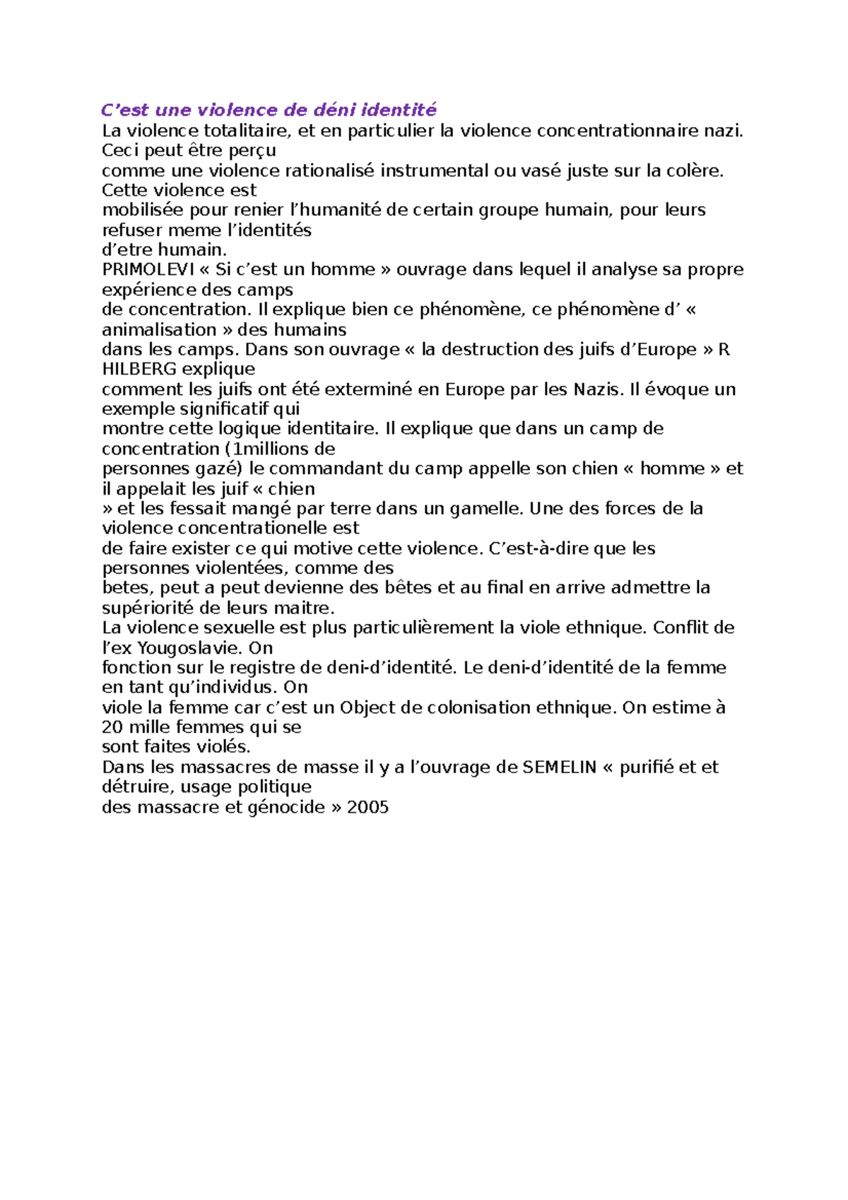 C’est une violence de déni identité - C’est une violence de déni ...