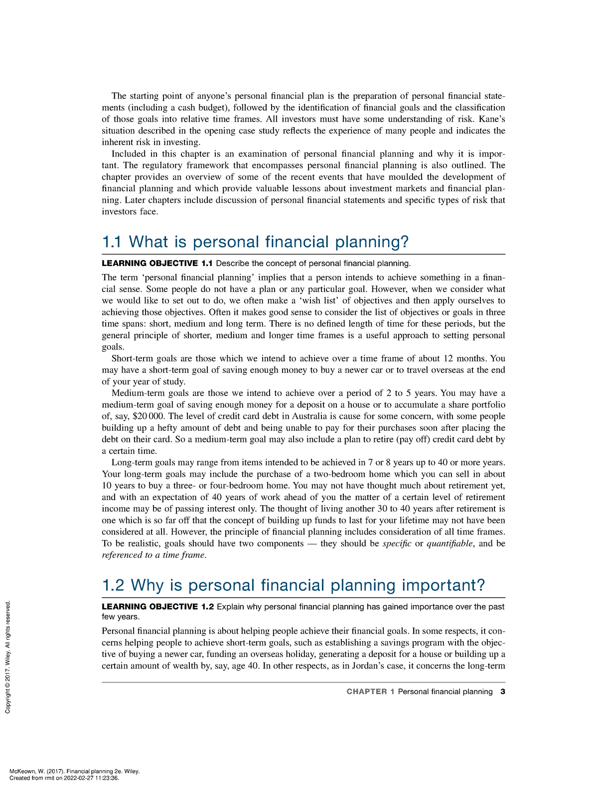 Financial Planning 2E - (Chapter 1 Personal Financial Planning ...