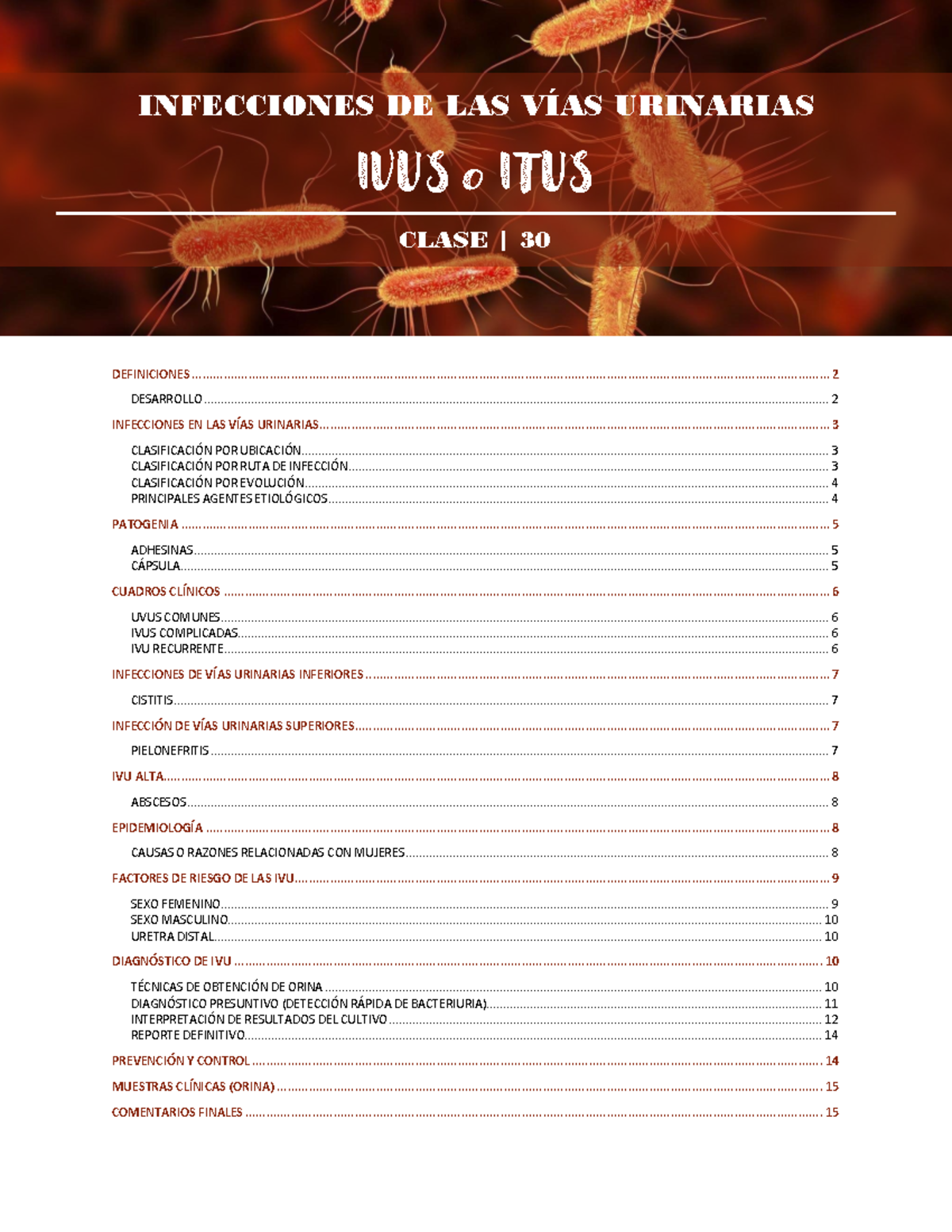 T30 - IVUs o ITUs - fererr - INFECCIONES DE LAS VÍAS URINARIAS ...