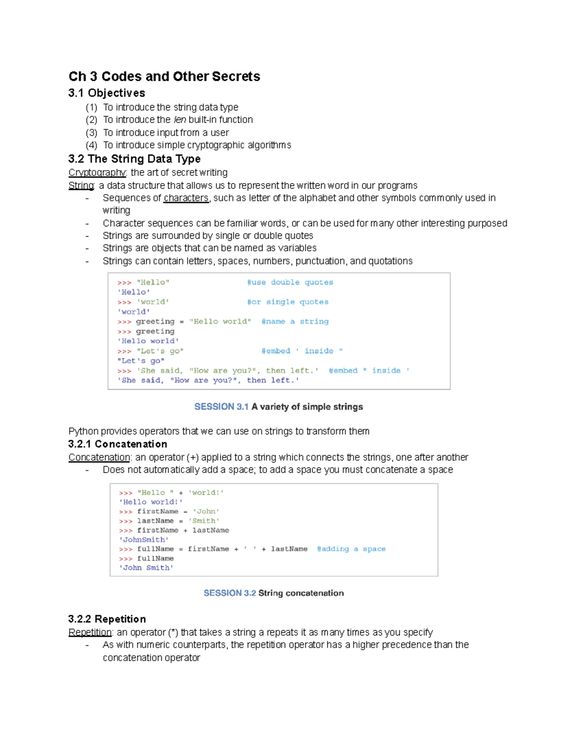 CIS 210 Reading Notes Ch. 3 - Ch 3 Codes And Other Secrets 3 Objectives ...