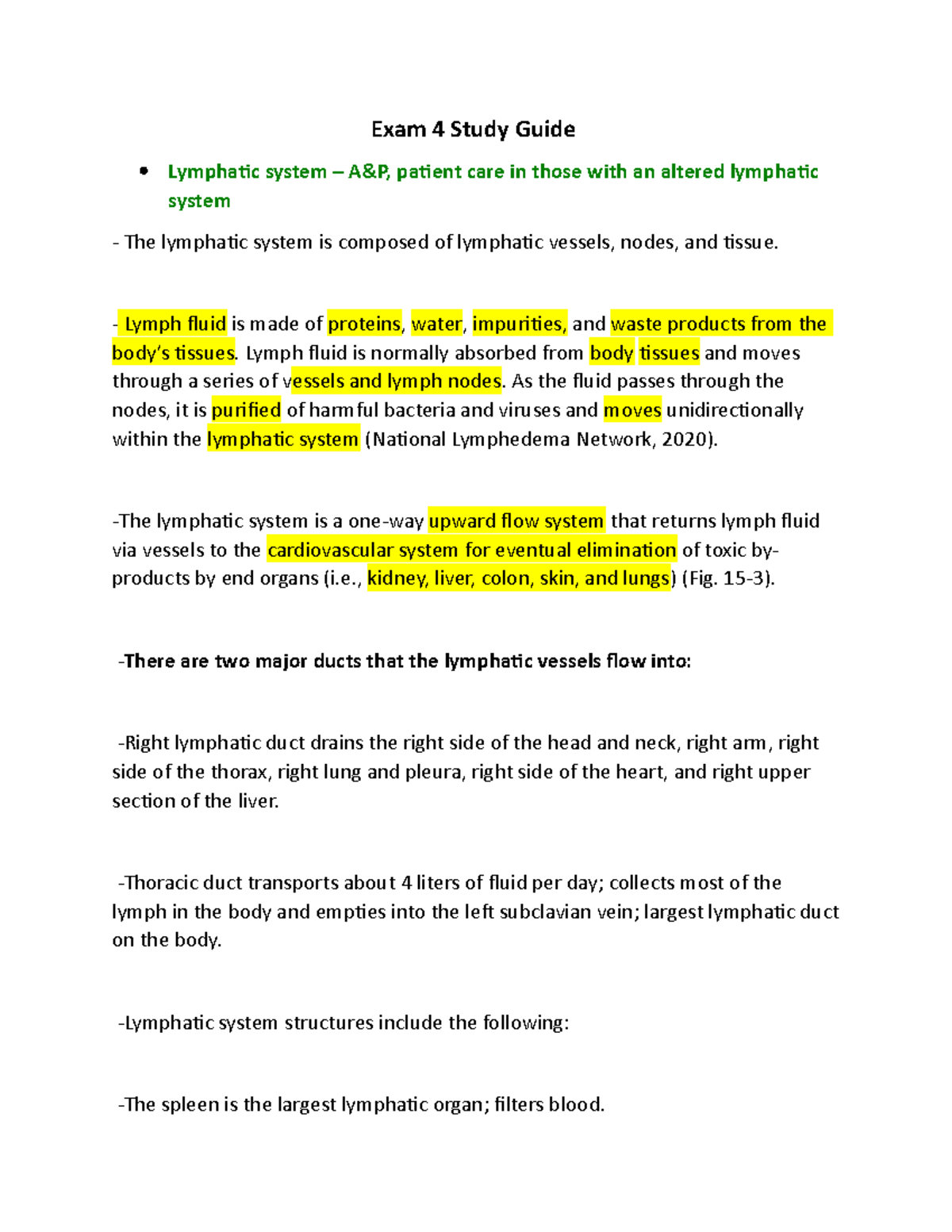study long study wrong - Exam 4 Study Guide Lymphatic system – A&P ...