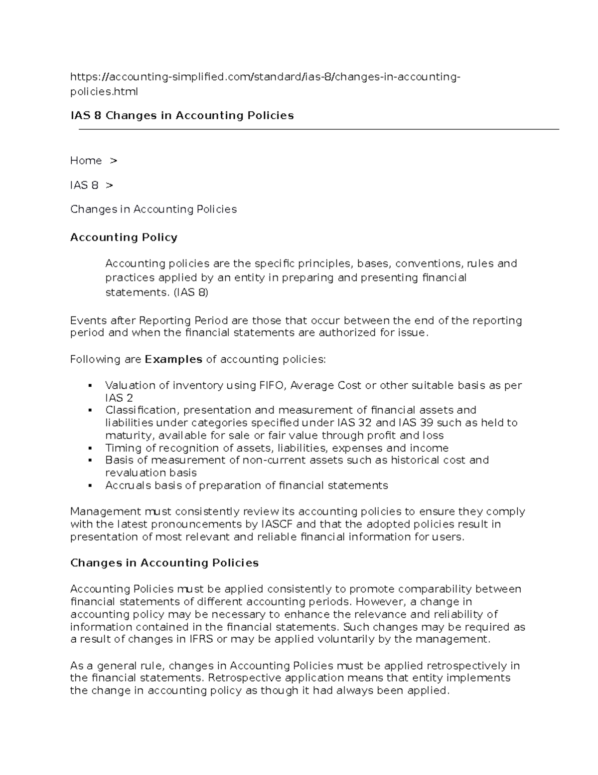 IAS 8 - IAS 8 Changes in Accounting Policies Home IAS 8 Changes in ...