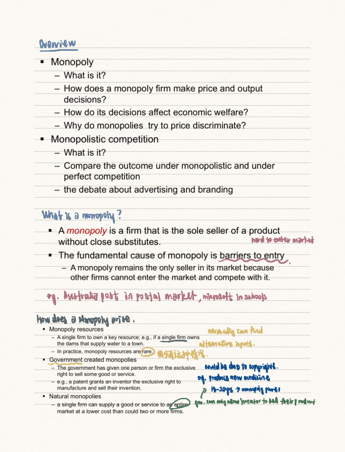 Week 6 Market monopoly and monopolistic competition - overwha a ...