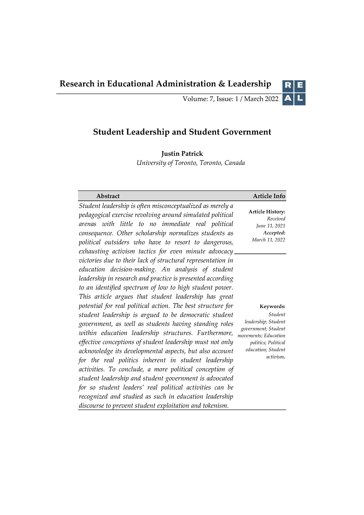 research in educational administration and leadership (real)