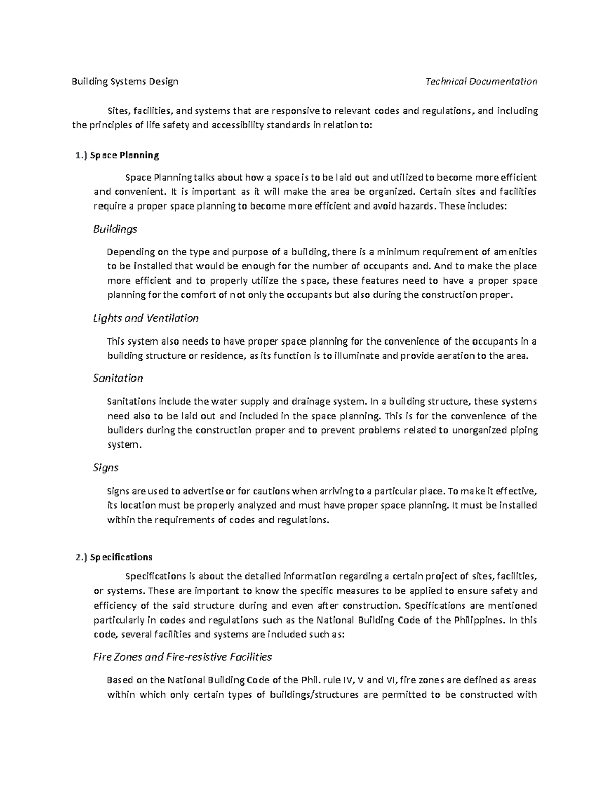 Techincal Documentation - Building Systems Design Technical ...