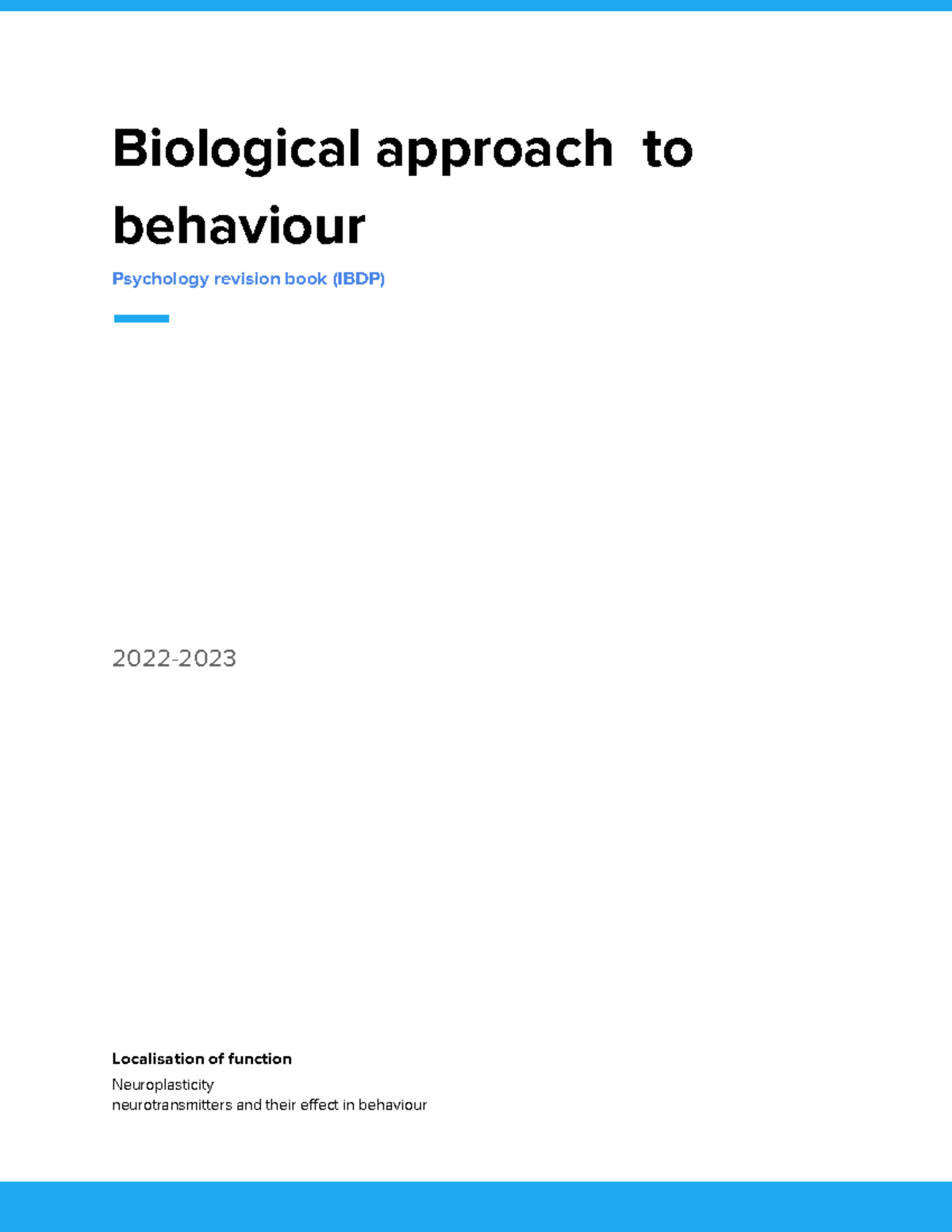 Bio approach - cas - Biological approach to behaviour Psychology ...