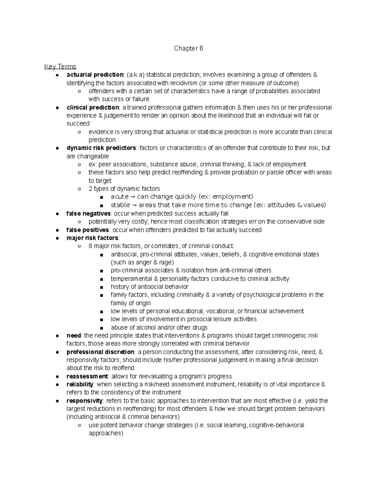 Chapter 6 - Dr. Alex Szalewski - Chapter 6 Key Terms actuarial ...