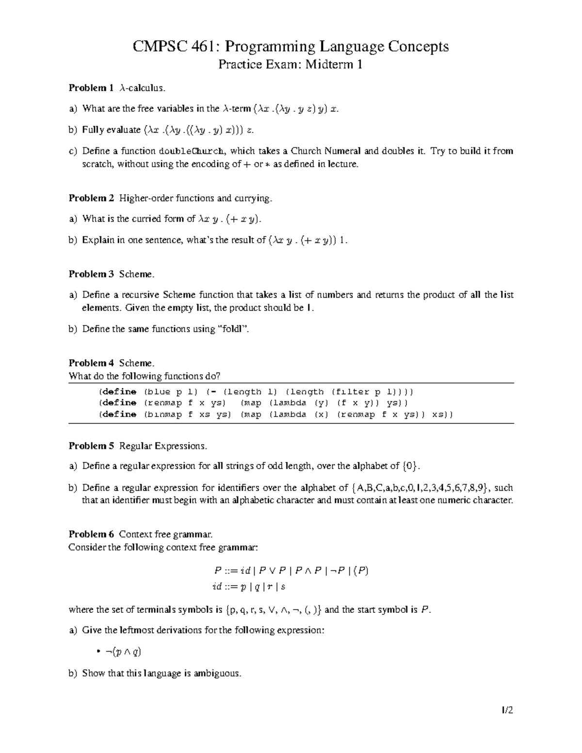 Practice 1 - tntg - CMPSC 461: Programming Language Concepts Practice ...