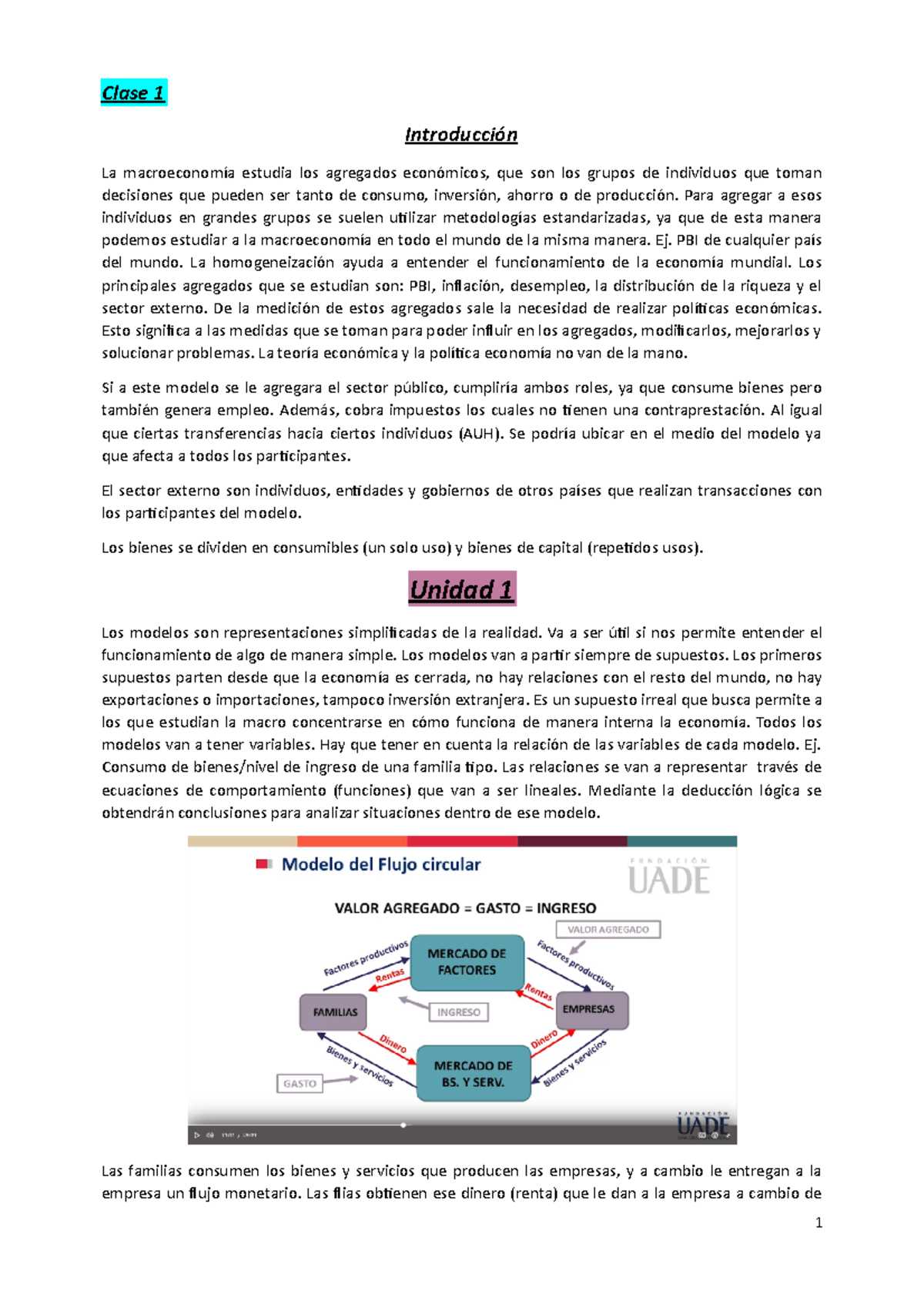 Apuntes Macroeconomia - Clase 1 Introducción La Macroeconomía Estudia ...