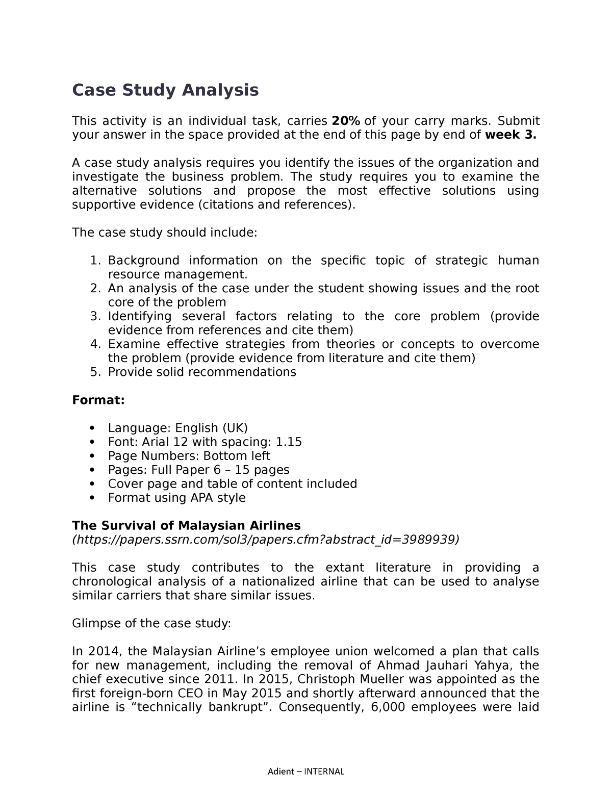 hr case study answers